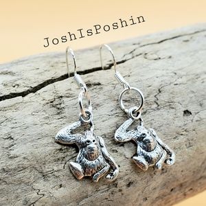 Silver 925 handmade orangutan earrings